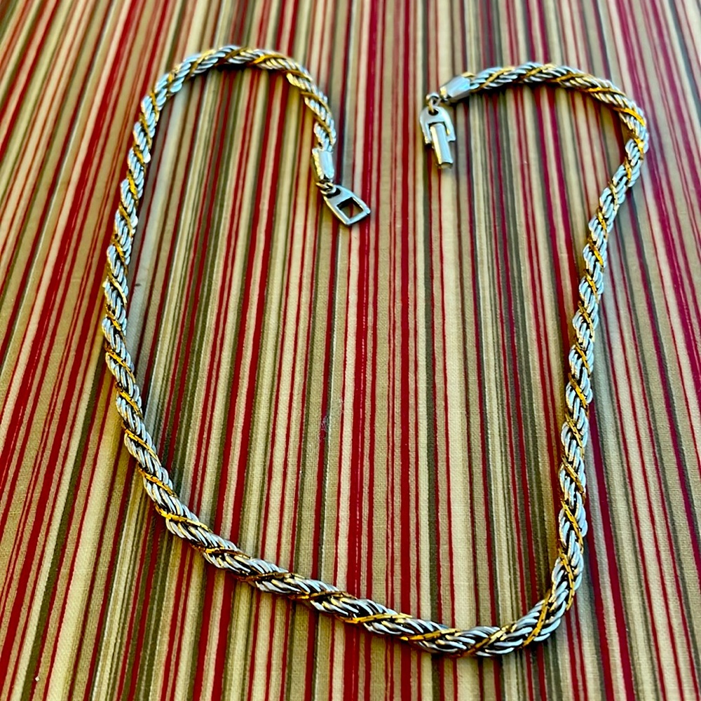 Silver and gold chain 17 inches long